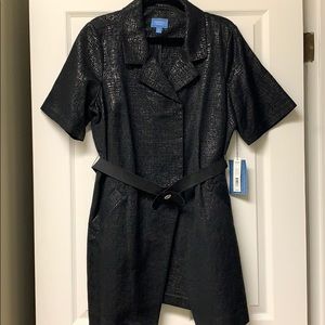 Vera Wang brocade black shimmer jacket dress